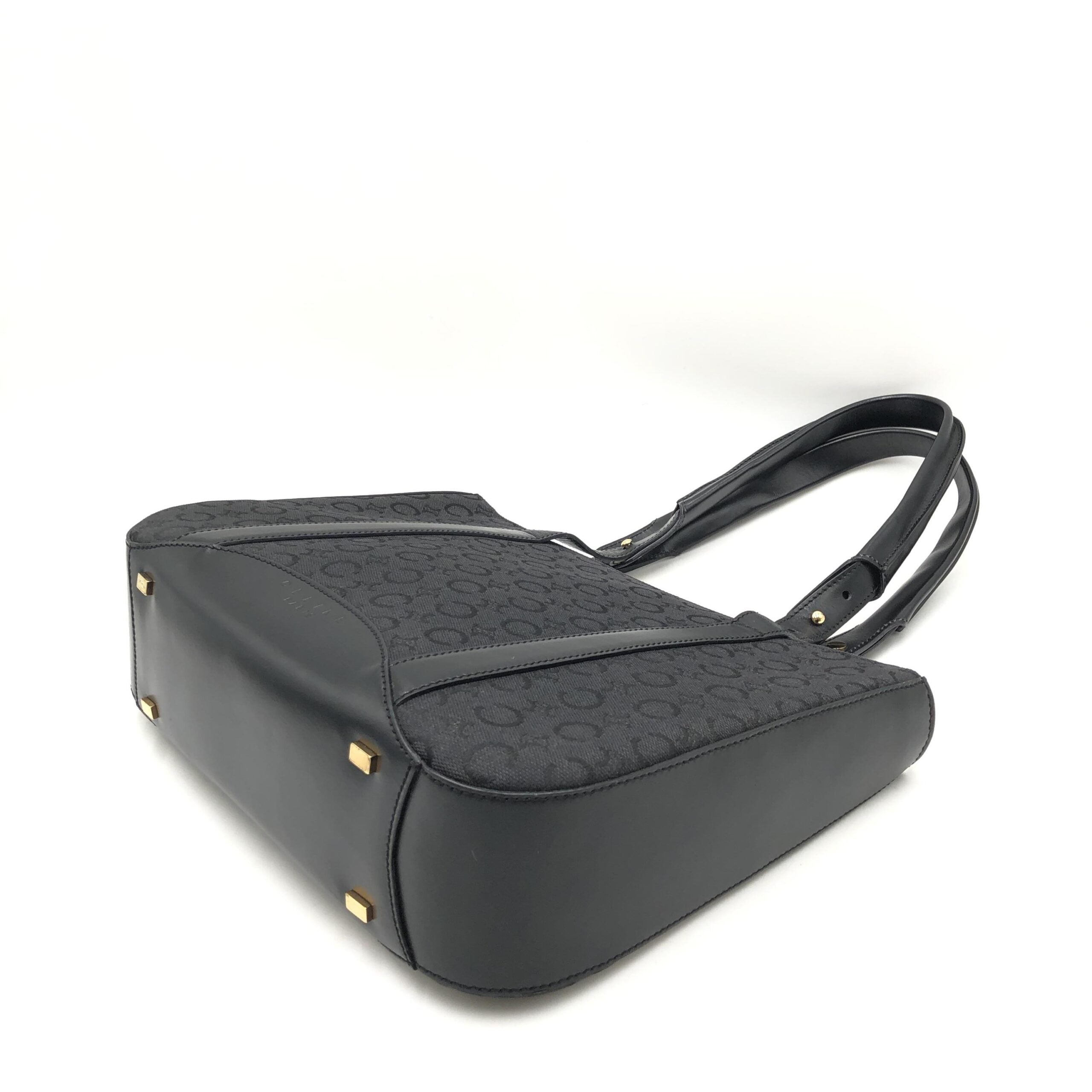 Celine Black C Macadam Canvas Tote Bag