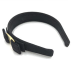 Salvatore Ferragamo Black Grosgrain Headband With Gold Hardware