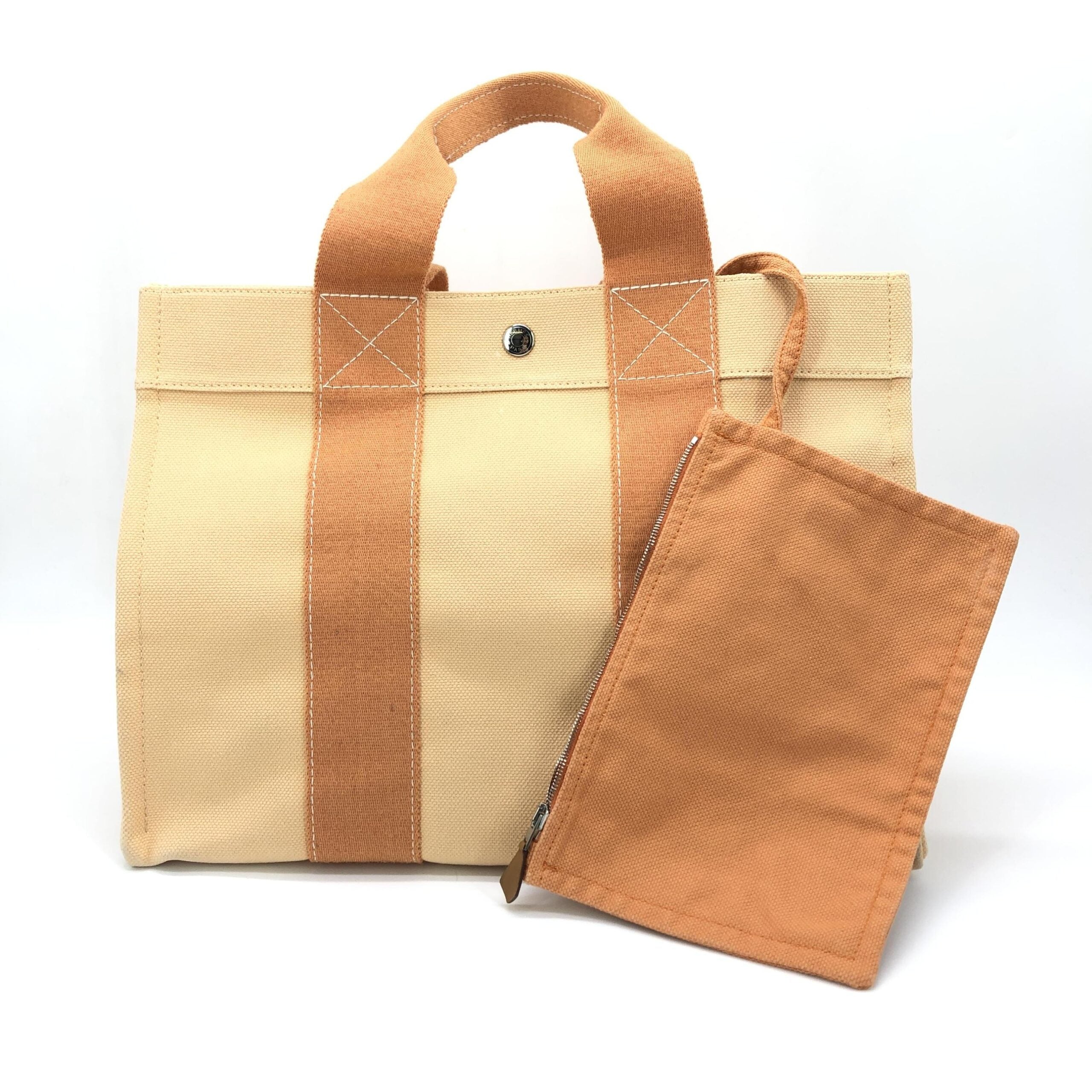 Hermès Canvas Tote Bag In Pastel Orange