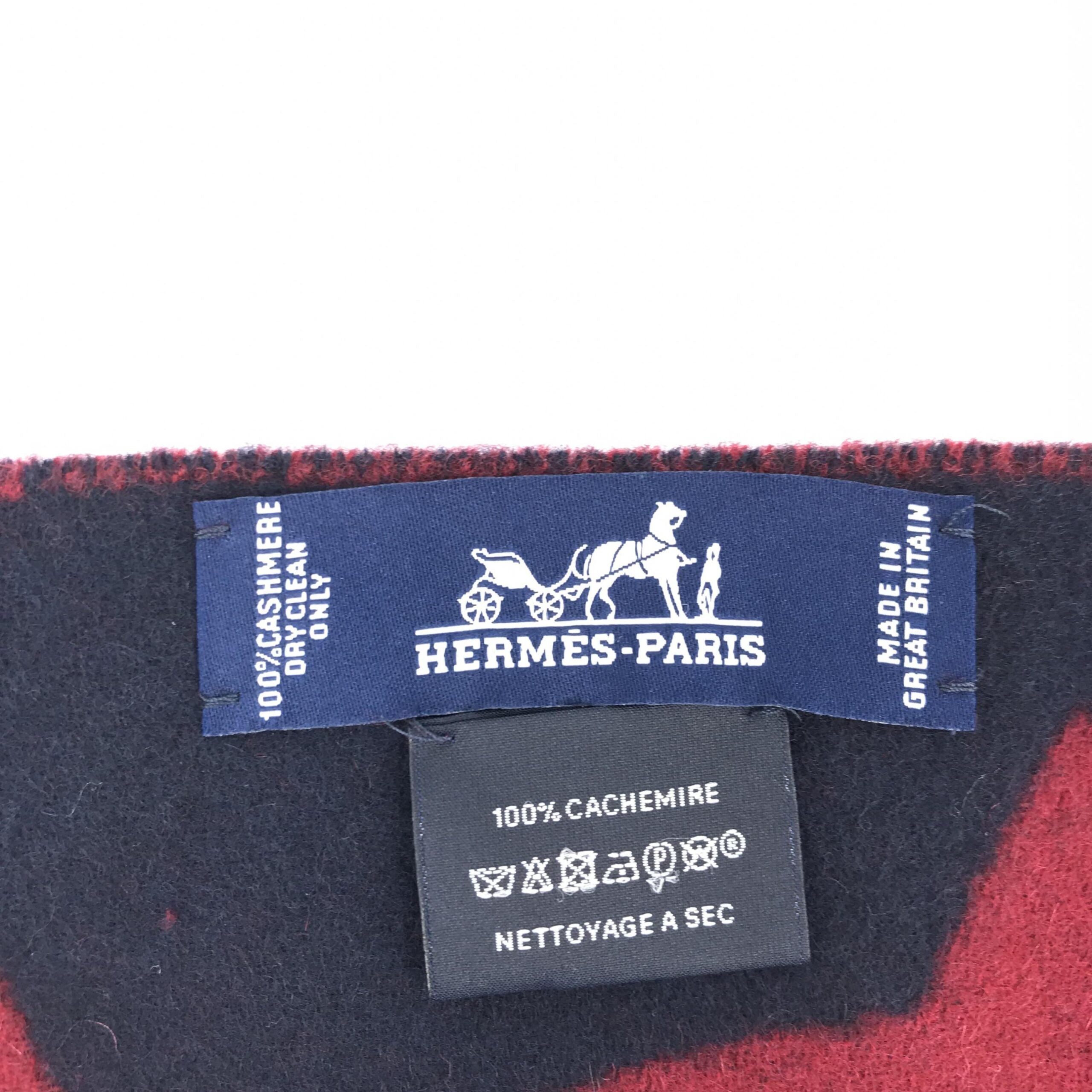 Hermès Cashmere Muffler In Burgundy Color