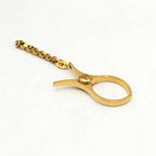 Hermès Gold Metal Glove Holder Keychain