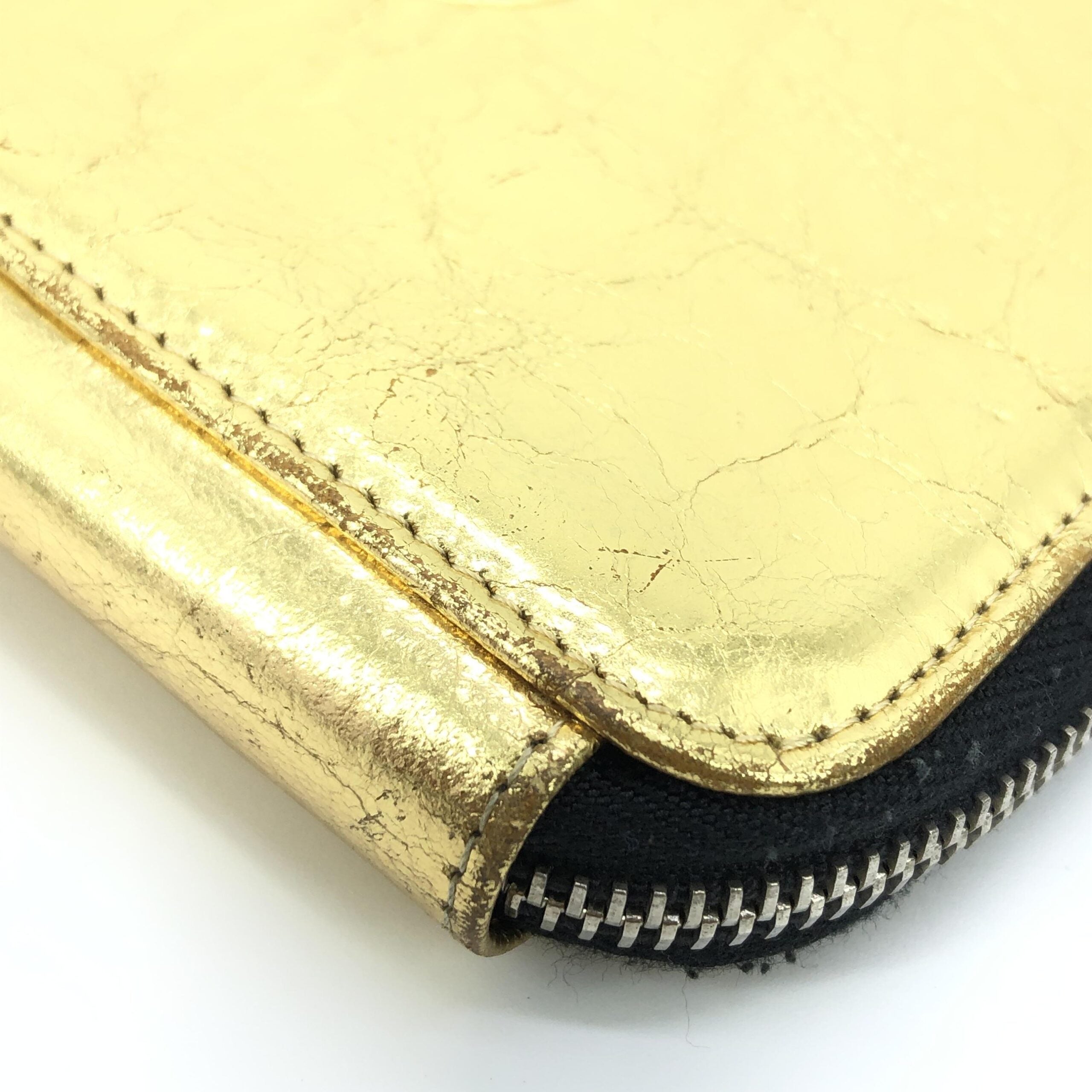 Chanel Gold Tone Votez Coco Zip Clutch