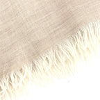Hermès Light Beige Linen Scarf With Fringes