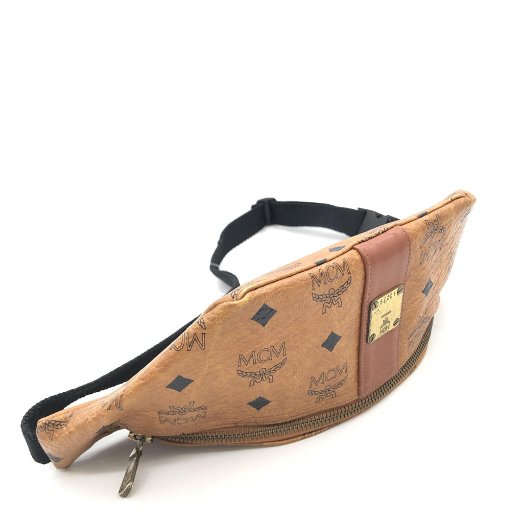 MCM Leather Waist Bag With Logo Pattern