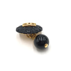 Chanel Matelasse Coco Mark Black Plastic Cufflinks