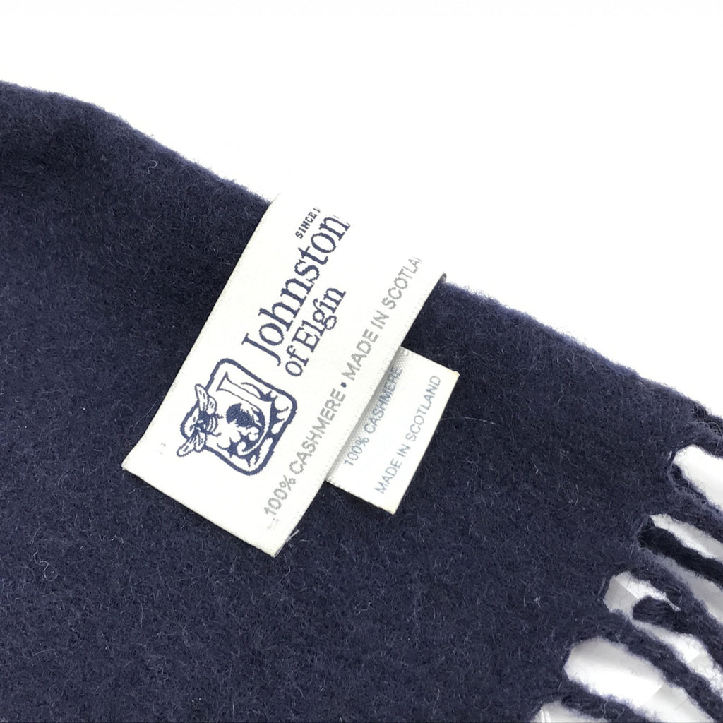Johnstons of elgin Navy Blue Soft Wool Scarf