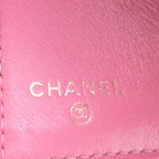 Chanel Pink Leather Quilted Flap Wallet