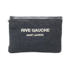Saint Laurent Rive Gauche Zipped Pouch In Black