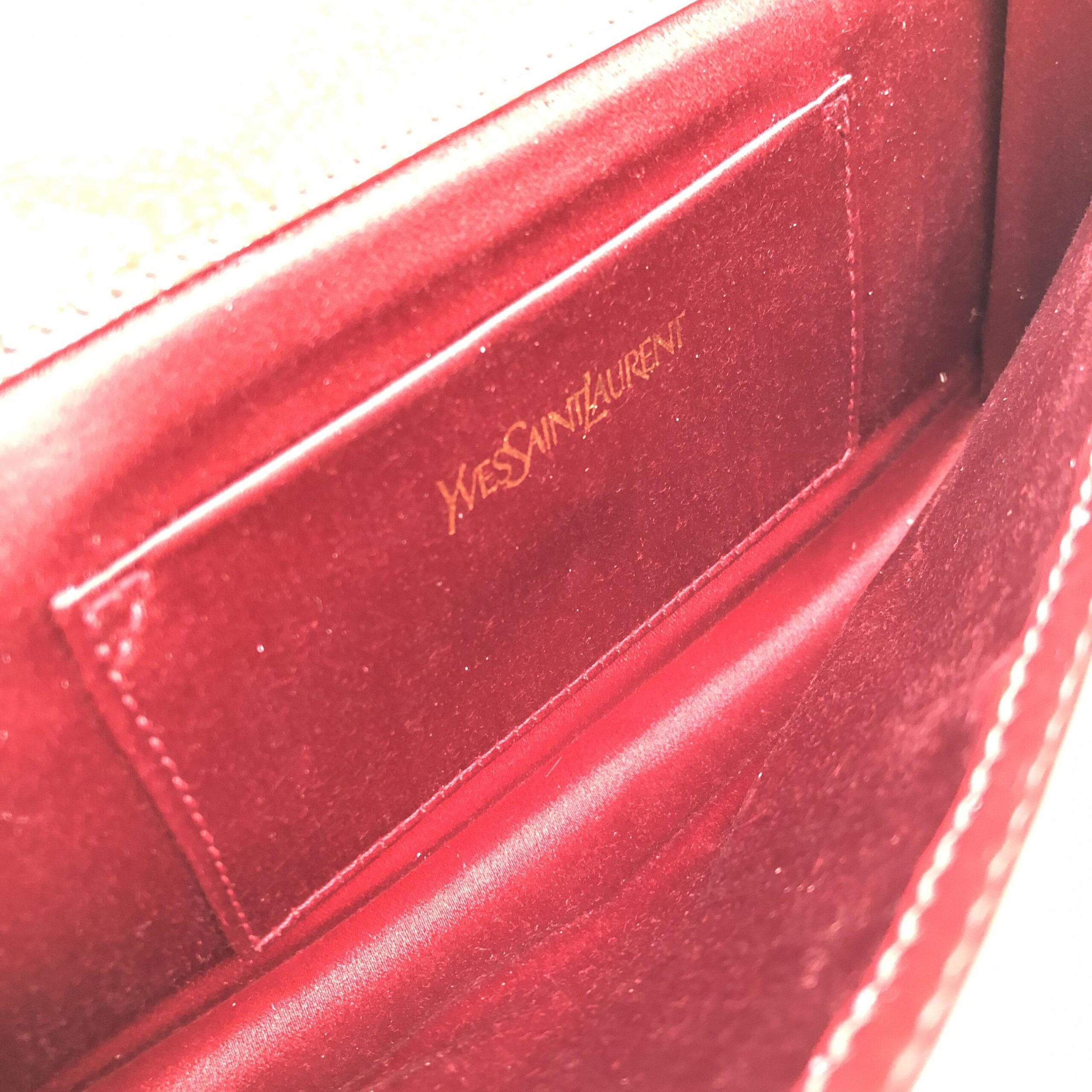 Saint Laurent Red Patent Leather Clutch Bag