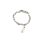 Gucci Sterling Silver Logo Plate Chain Bracelet