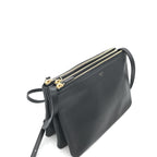 Celine Trio Black Leather Shoulder Bag
