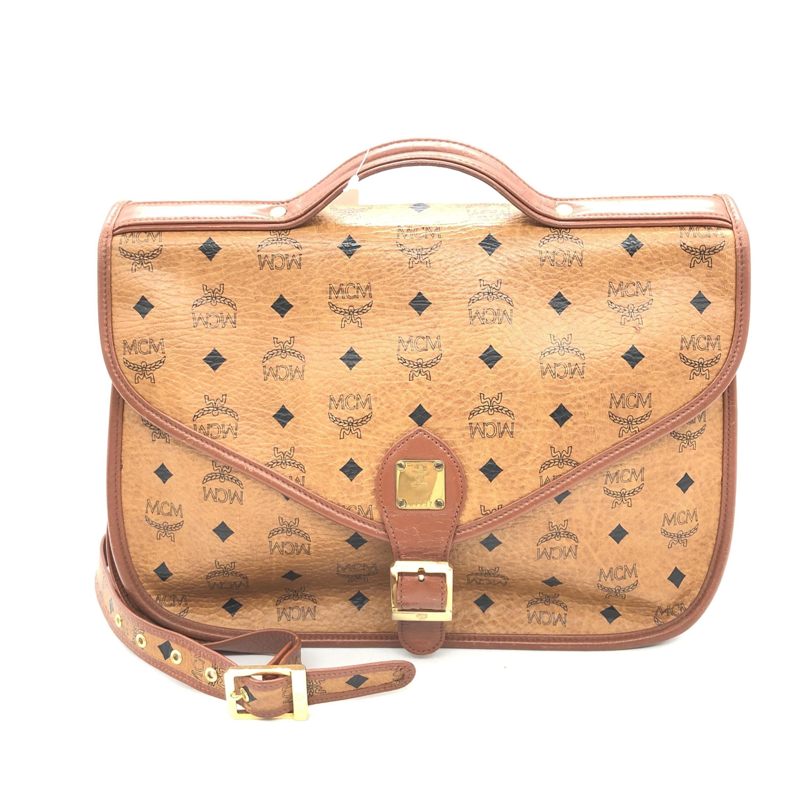 MCM Vesutos Leather Messenger Bag