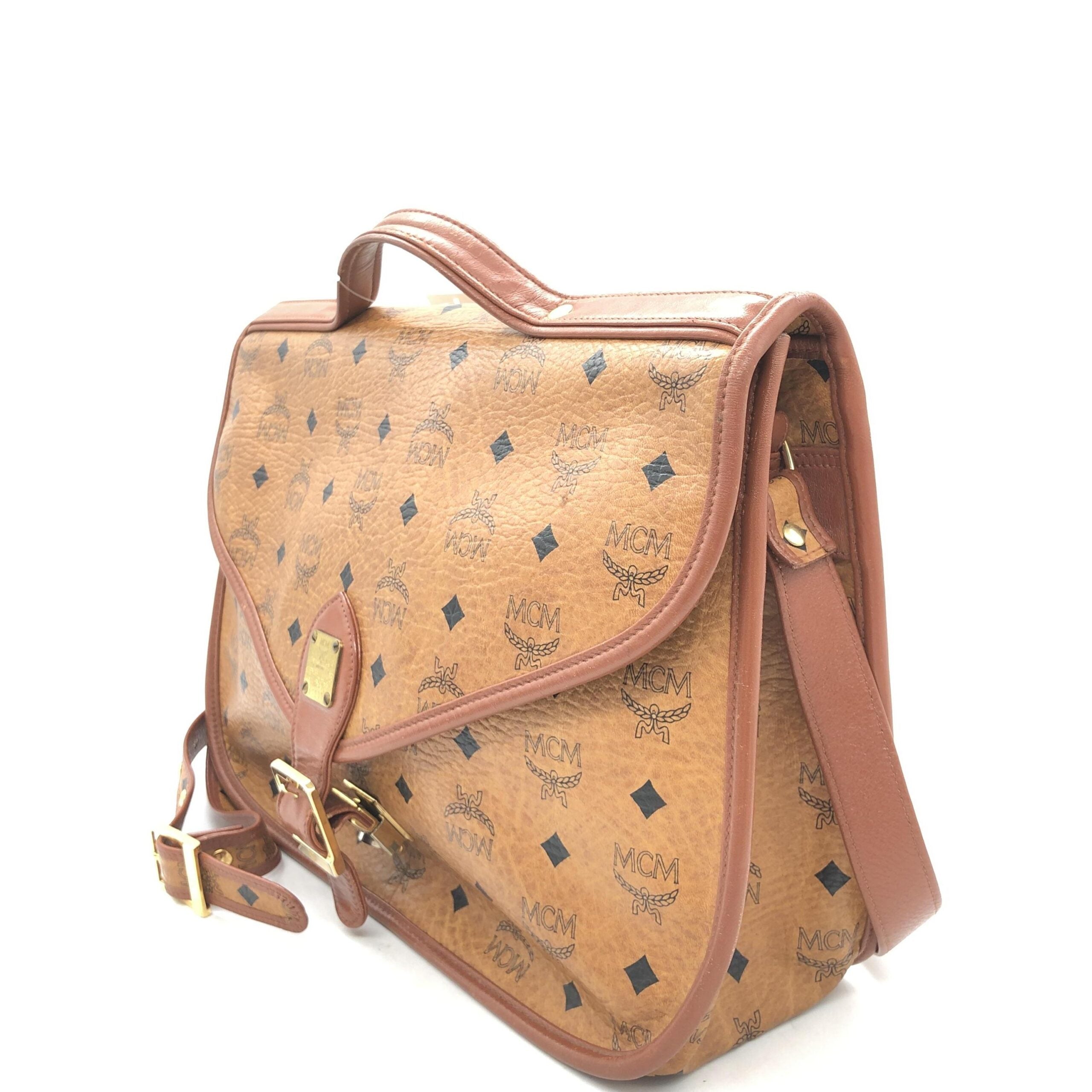 MCM Vesutos Leather Messenger Bag