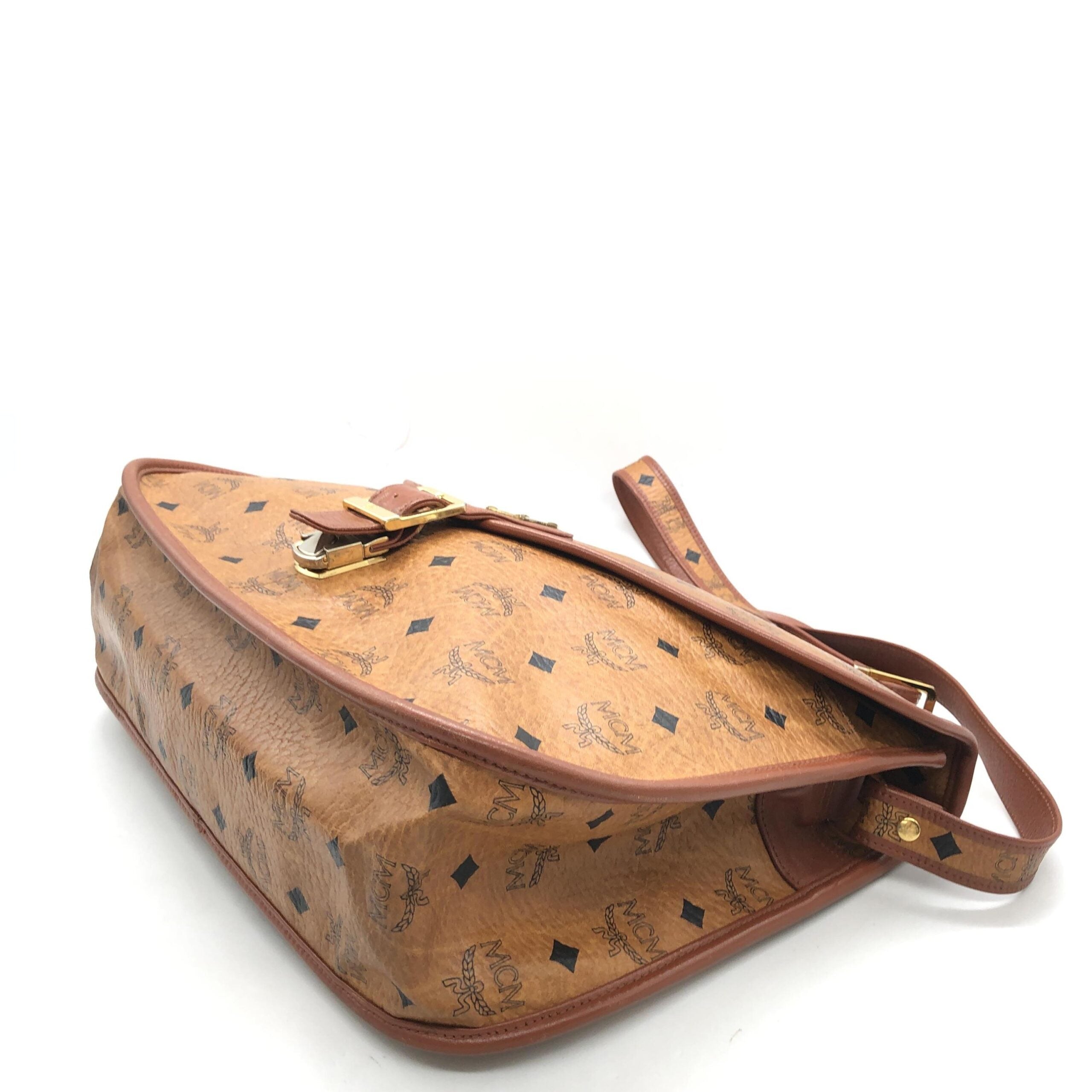 MCM Vesutos Leather Messenger Bag