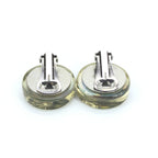 Chanel Vintage Holographic Logo Clip-On Earrings