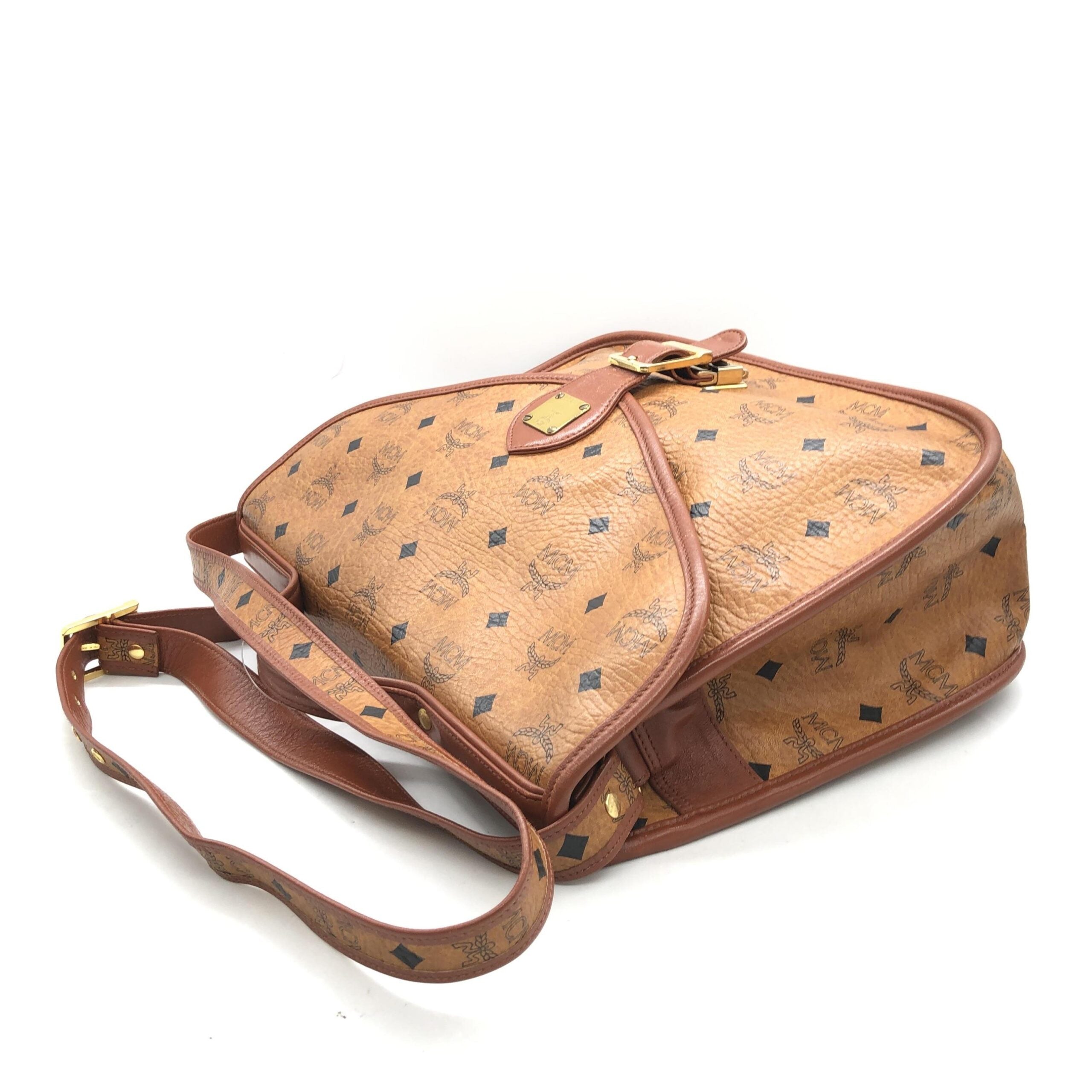 MCM Vesutos Leather Messenger Bag