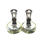 Chanel Vintage Holographic Logo Clip-On Earrings