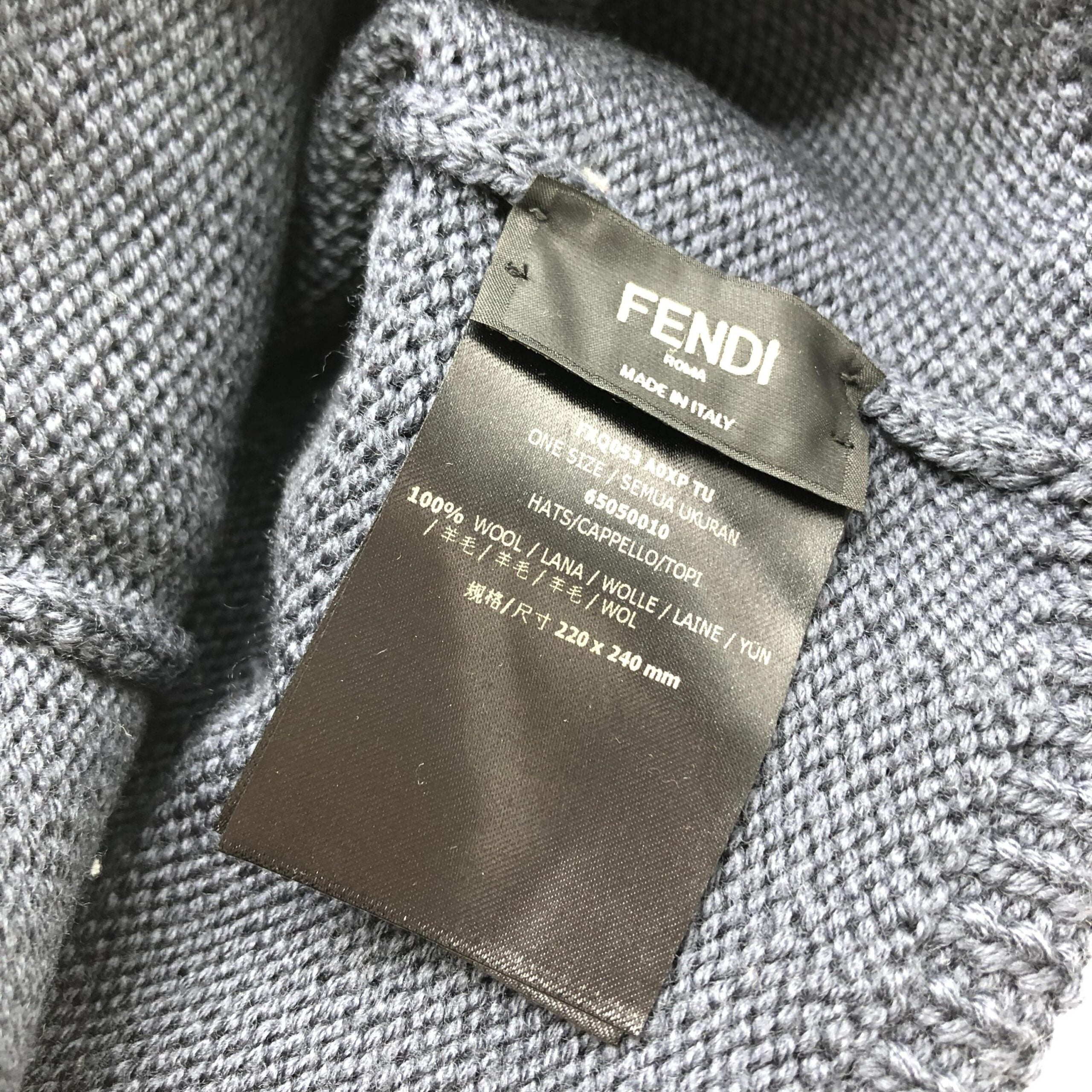 Fendi Wool Knit Beanie With Logo Design