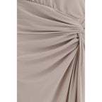 The Andamane Gray Polyester Long Dress