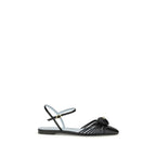 Valentino Garavani Black Goatskin Flat Sandals