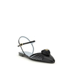 Valentino Garavani Black Goatskin Flat Sandals