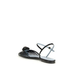 Valentino Garavani Black Goatskin Flat Sandals