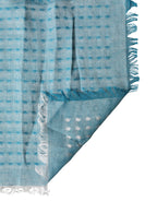 Dolce & Gabbana Light Blue Silk Blend Fringed Logo 185cm x 73.5cm Scarf