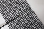 Dolce & Gabbana Black Silk Geometric Fringed Foulard 140cm x 15cm Scarf