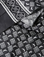 Dolce & Gabbana Black Gray Silk Bird Fringe Wrap Foulard 140cm X 23cm Scarf