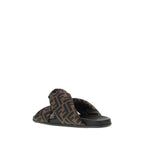 Fendi Multicolor Silk Flat Sandals