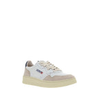 Autry White Calf Leather Bos Taurus Low Top Sneakers