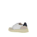 Autry White Calf Leather Bos Taurus Low Top Sneakers