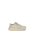 Prada Beige Calf Leather Bos Taurus Athletic Sneakers