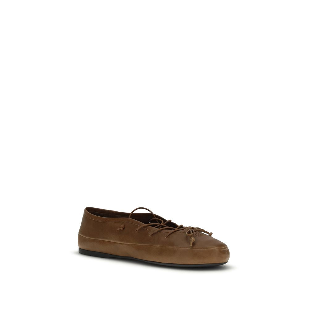 Miu Miu Brown Lamb Ovis Aries Aries Ballet Flats