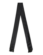 Dolce & Gabbana Black Silk Fringe Neck Wrap Foulard 160.5cm x 8cm  Scarf