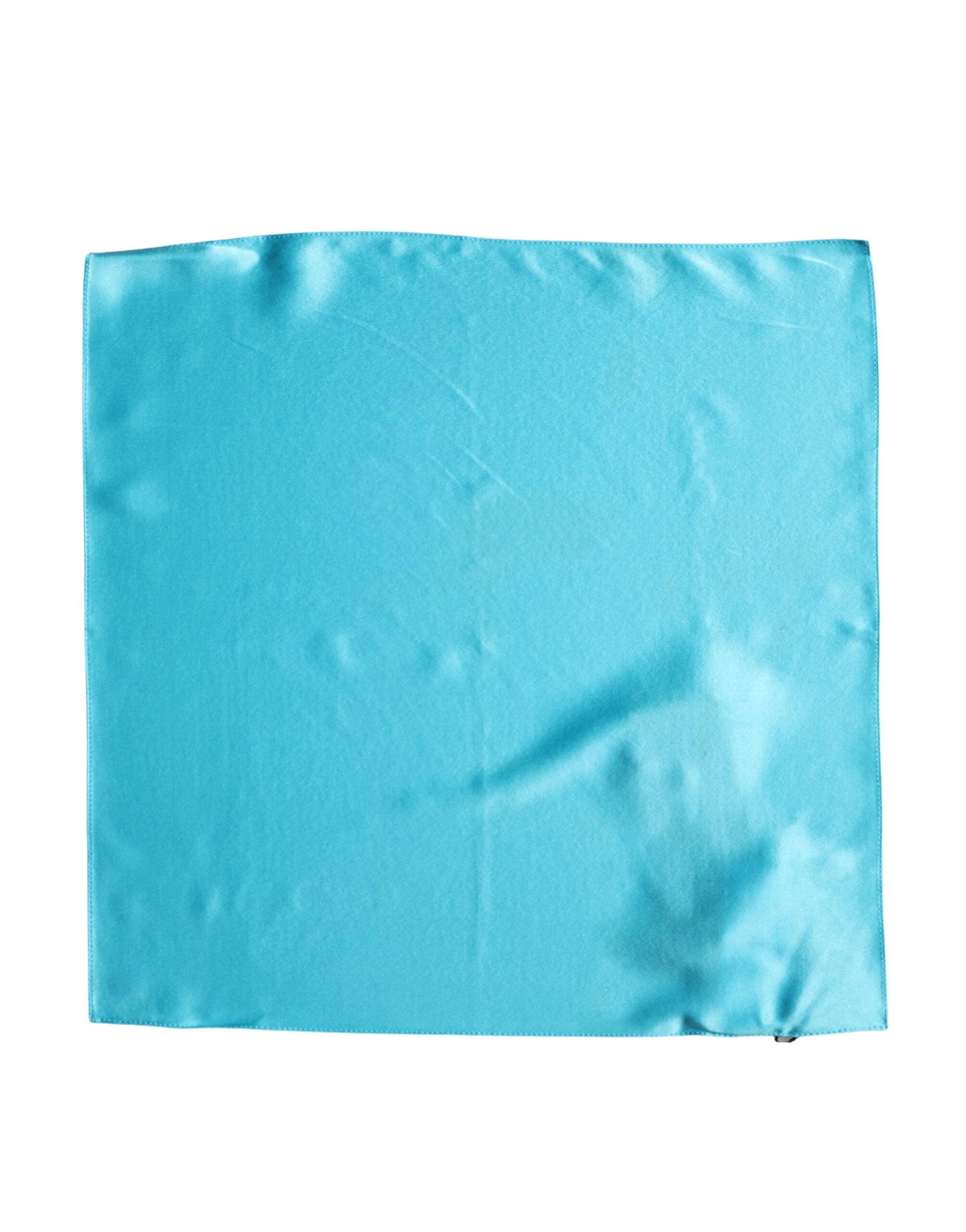 Dolce & Gabbana Turquoise Blue Silk Pocket Square Handkerchief 34cm x 34cm  Scarf