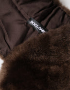 Dolce & Gabbana Brown Fur Shoulder Collar Neck Wrap 60cm x 14cm Scarf