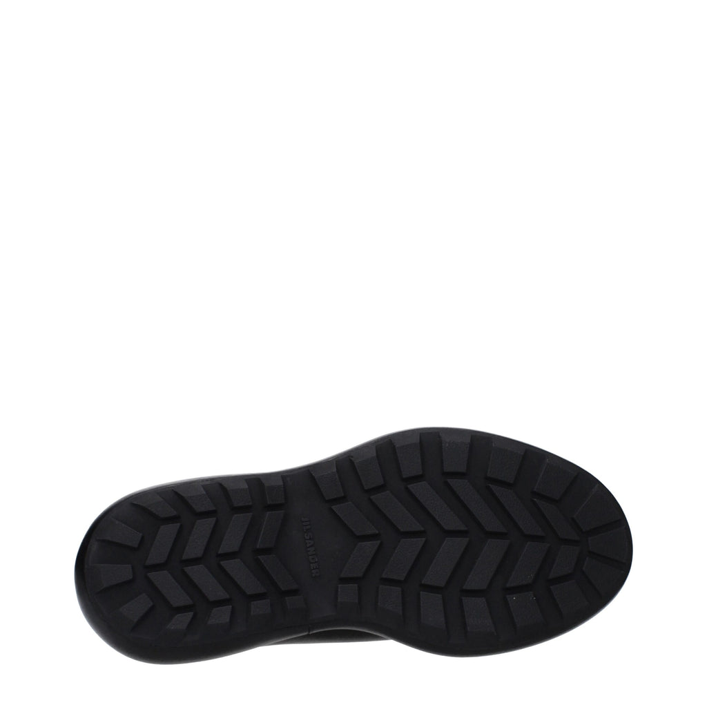 Jil Sander Black Leather Slip-On Loafers