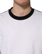 Dolce & Gabbana Light Grey Cotton Crewneck Sweatshirt Sweater