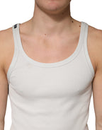 Dolce & Gabbana Gray Cotton Ribbed Sleeveless Tank Top T-shirt