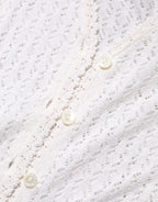 Dolce & Gabbana White Lace Silk Knit Long Sleeves Cardigan Top