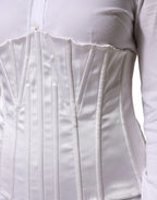 Dolce & Gabbana White Polyamide Waist Cincher Bustier Corset Top