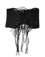Dolce & Gabbana Black Polyester LaceUp Waist Cincher Corset Top