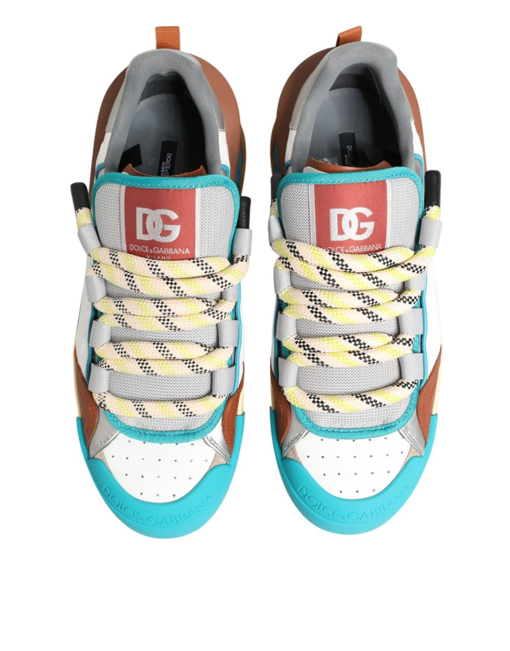 Dolce & Gabbana Multicolor Leather Low Top Sneakers Shoes