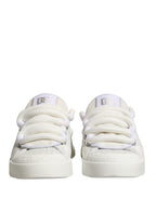 Dolce & Gabbana White Calfskin Leather Low Top Sneakers Shoes