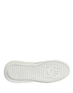 Dolce & Gabbana White Calfskin Leather Low Top Sneakers Shoes