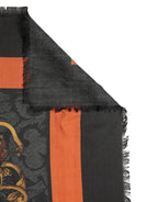 Dolce & Gabbana Multicolor Crest Print Cashmere 272cm x 132cm Men Scarf