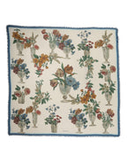 Dolce & Gabbana White Flower Vase Cashmere Stole Wrap 132cm x 128cm Scarf