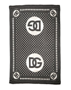 Dolce & Gabbana Black White Polka Dot Logo Stole Wrap 188cm x 116cm Scarf