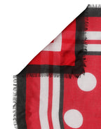 Dolce & Gabbana Red Polka Dot Print Square Stole 137cm x 134.5cm  Scarf